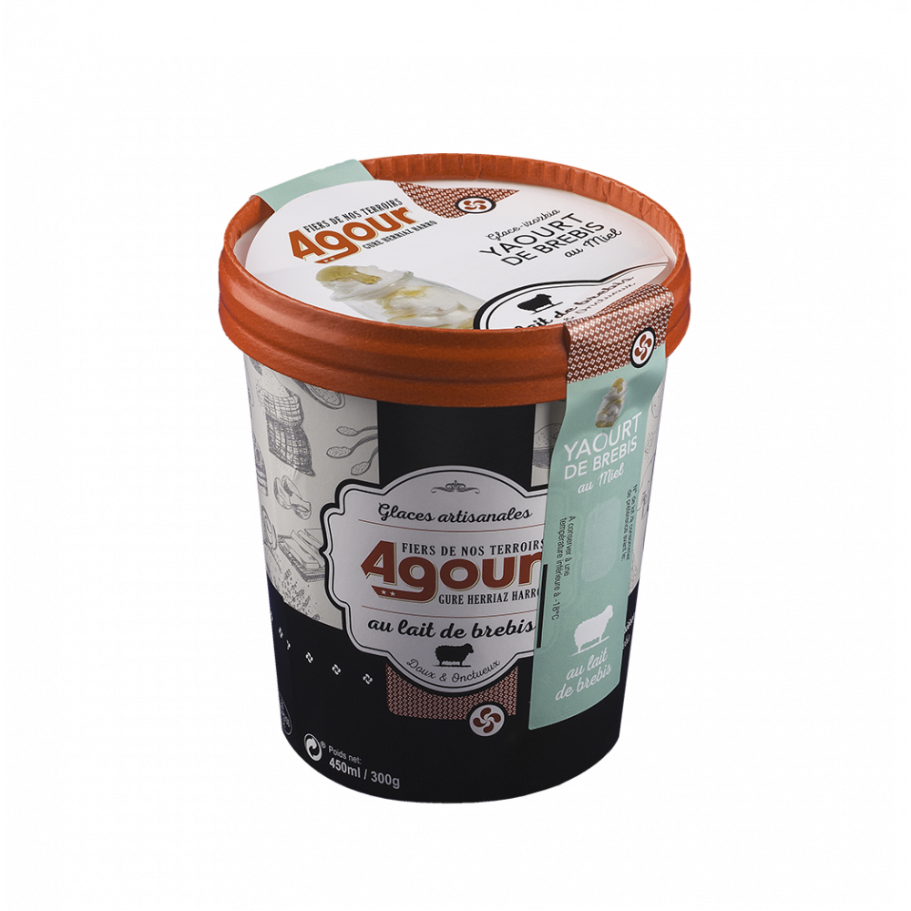 Glaces au lait de brebis parfum yaourt de brebis et miel - Format familial