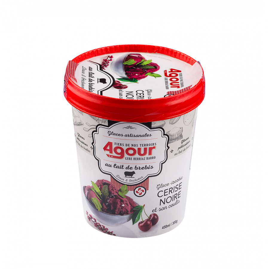 Black cherry flavored sheep's milk ice cream - Individual size
