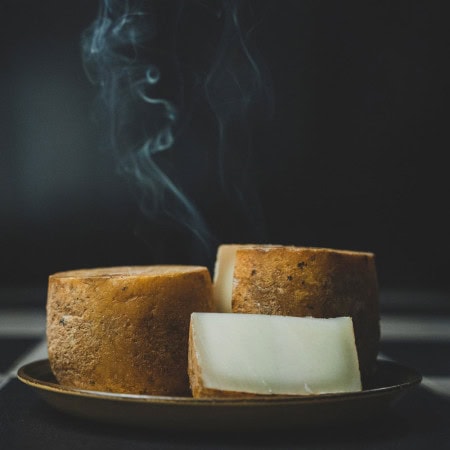 Smoked goat's cheese