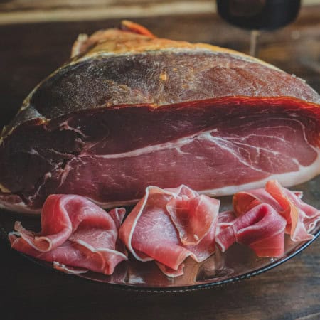 Jambon de Bayonne IGP 12 mois tranches fines charcuterie basque maison agour etxea