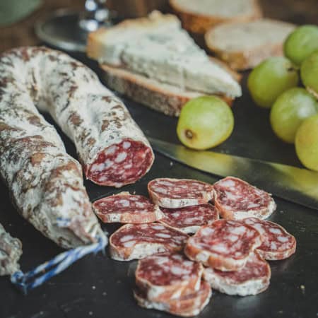 Dry sausage with blue cheese