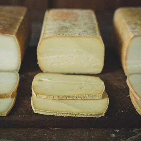 Cow's cheese in brick format