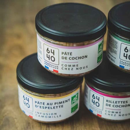 Lot de 4 pâtés de porc bio maison agour etxea