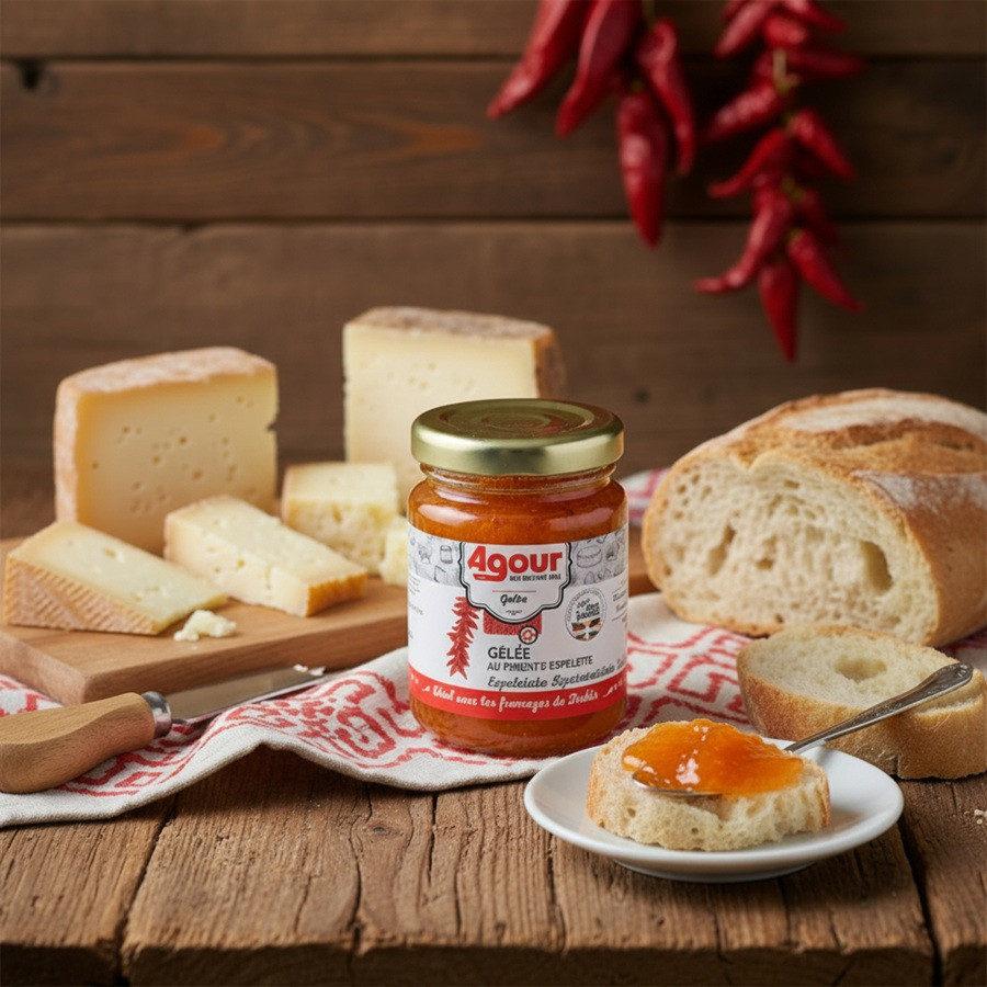 GELÉE DE PIMENT D’ESPELETTE AOP SPÉCIALITÉ BASQUE MAISON AGOUR ETXEA GELÉE DE PIMENT D’ESPELETTE AOP SPÉCIALITÉ BASQUE MAISON AGOUR ETXEA