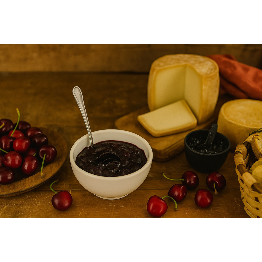 CONFITURE DE CERISES NOIRES RECETTE CONFITURE ARTISANALE PAYS BASQUE FROMAGERIE AGOUR FROMAGE DE BREBIS