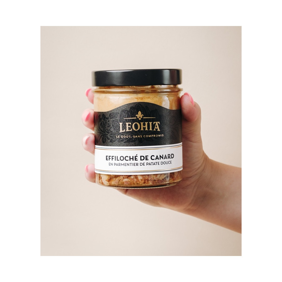 EFFILOCHÉ DE CANARD EN PARMENTIER DE PATATE DOUCE LEHOIA PLAT CUISINE BASQUE MAISON AGOUR ETXEA