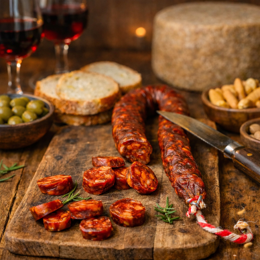 TXISTORRA SÉCHÉE DOUCE OU PIQUANTE GASTRONOMIE BASQUE MAISON AGOUR ETXEA