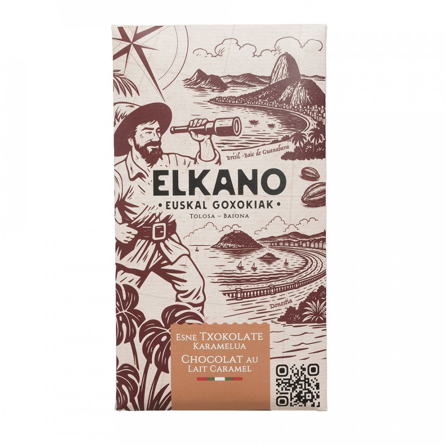 Tablette Chocolat au Lait Caramel elkano livraison chocolat basque maison agour etxea