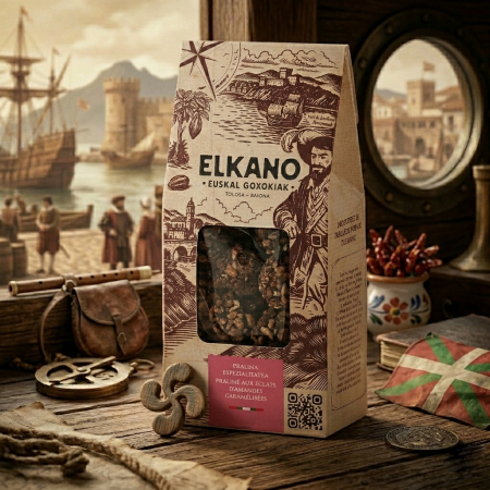 Praliné aux amandes enrobé de chocolat et d’amandes caramélisées livraison chocolat basque maison agour etxea