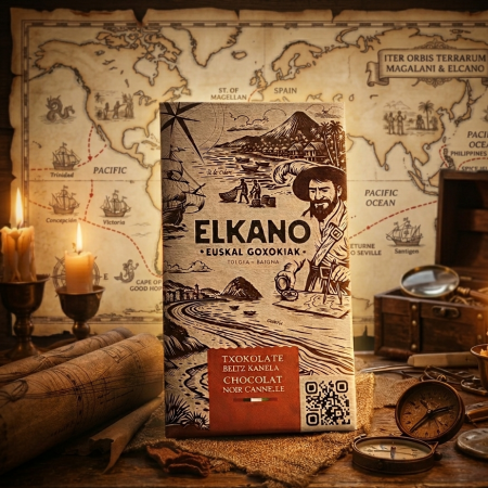 Tablette de chocolat noir à la cannelle elkano, chocolat basque, livraison 24h