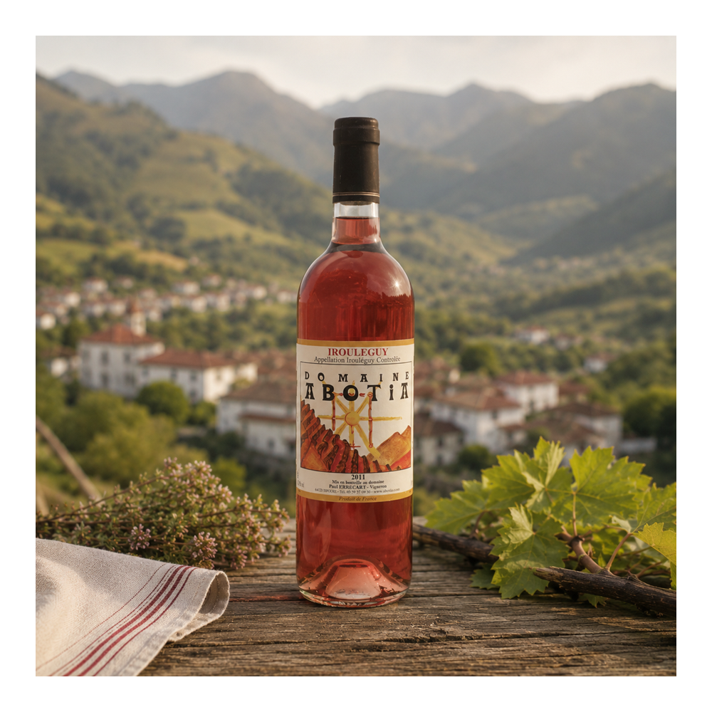 Vin rosé AOP Irouleguy domaine Abotia vin et boisson basque maison agour etxea