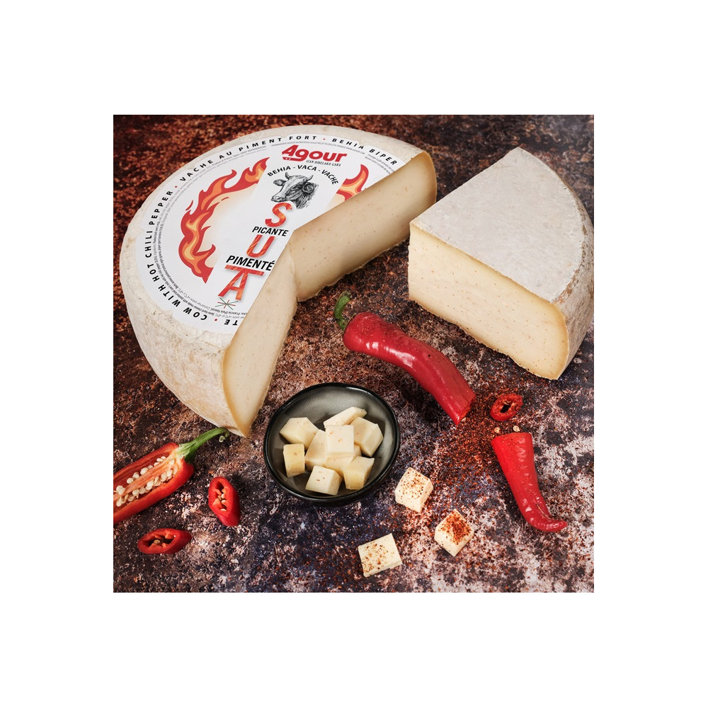 Fromage de vache sua piment fort piment de cayenne livraison spécialité basque fromage basque maison agour etxea