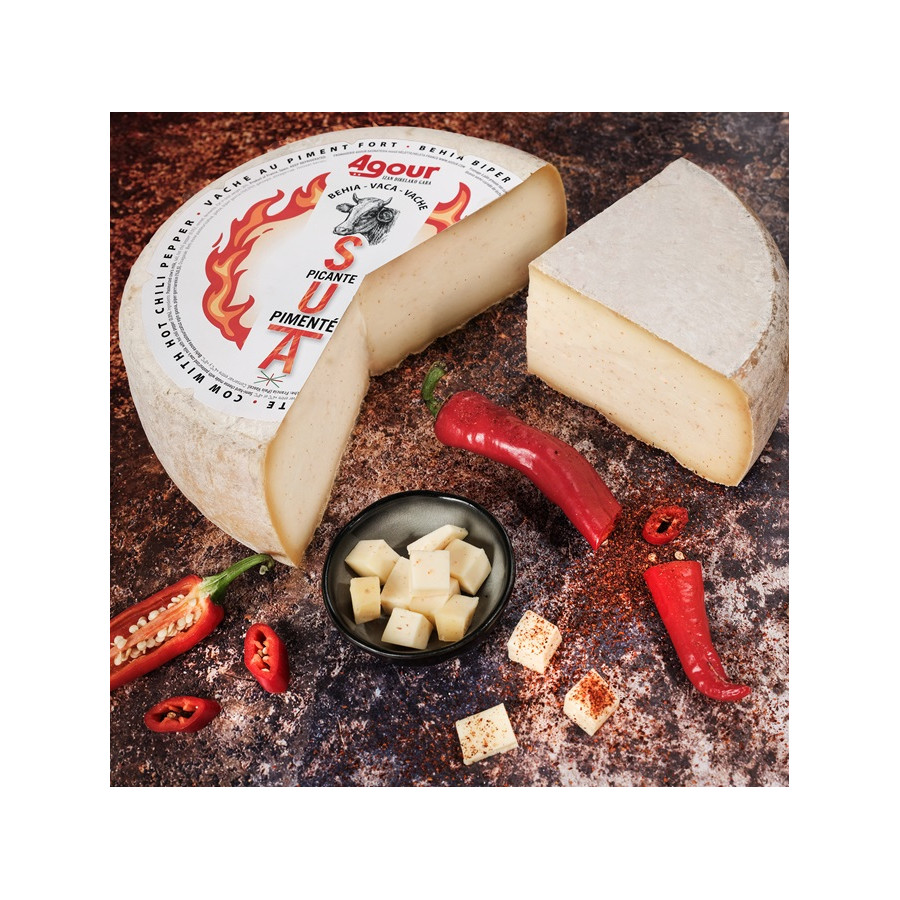 Fromage de vache sua piment fort piment de cayenne livraison spécialité basque fromage basque maison agour etxea