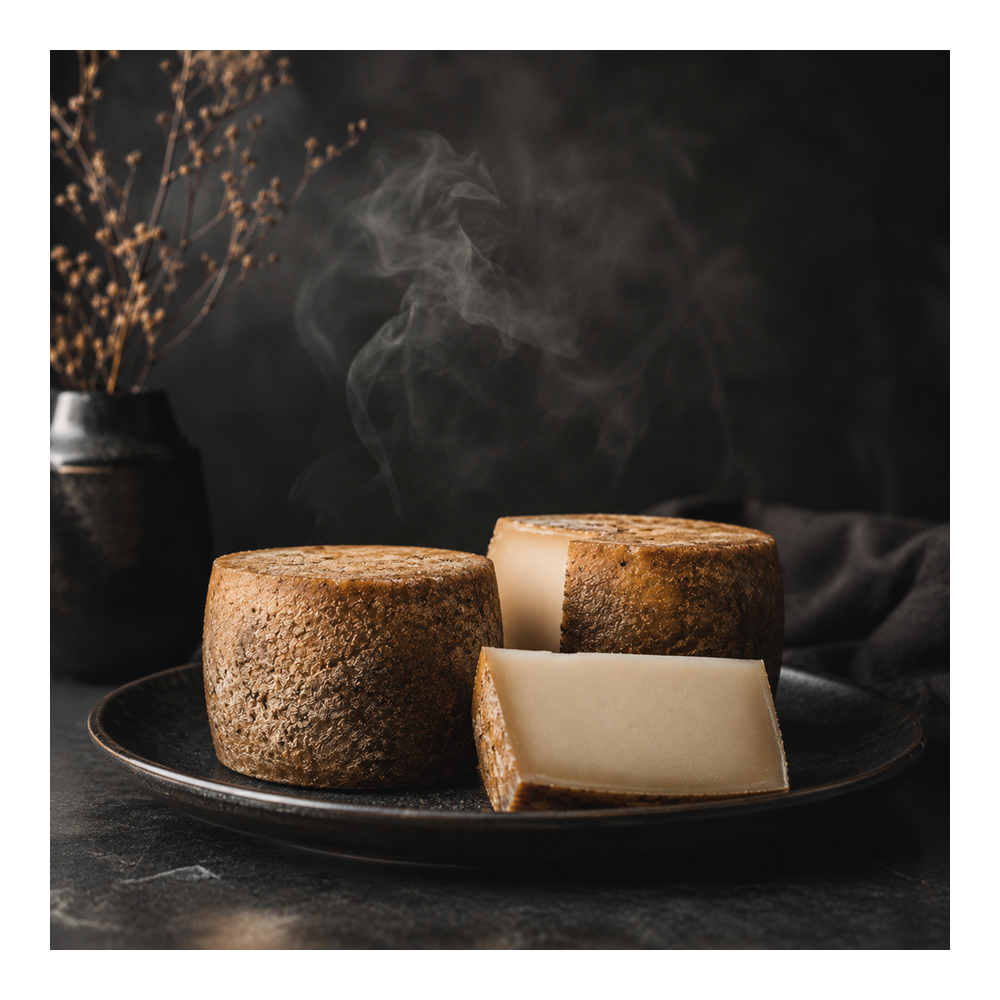 Tommette de Fromage de Chèvre Fumé Ketua spécialité basque fromagerie agour fromage fumé au bois de hetre