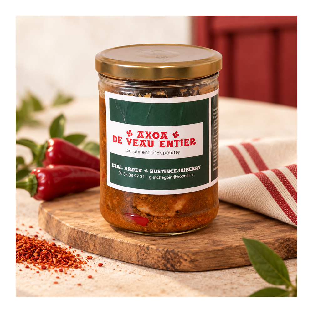 Axoa de veau entier au piment d'Espelette plat cuisine basque