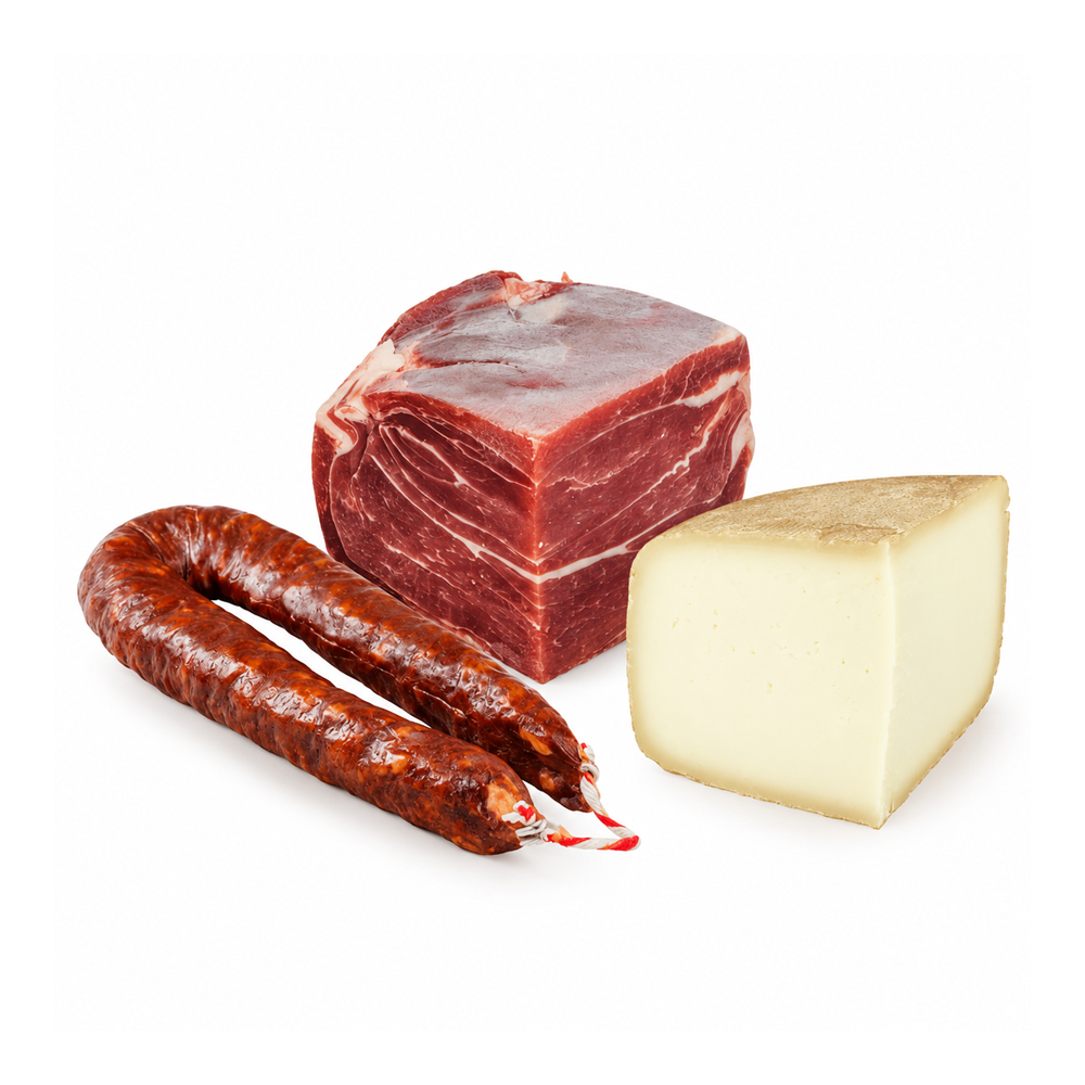 Pack Gourmand Basque fromage Ossau Iraty AOP Jambon de Bayonne IGP Txistorra Offerte cadeau basque