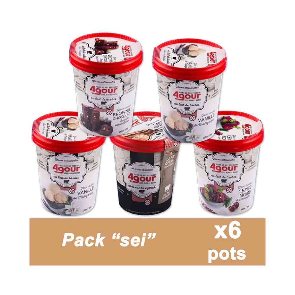 Paquete de 6 helados de leche de oveja