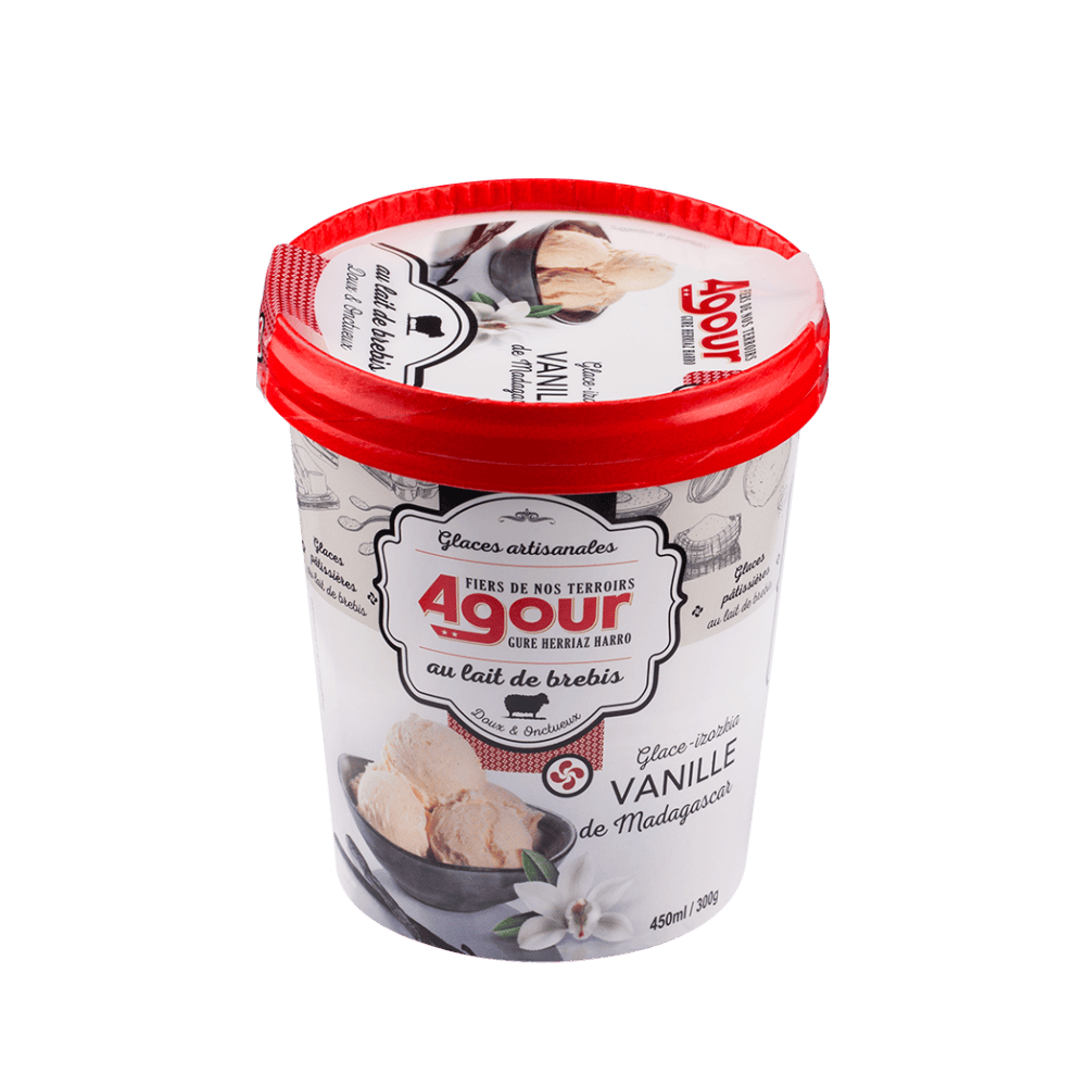 Glaces au lait de brebis parfum vanille de Madagascar - Format familial