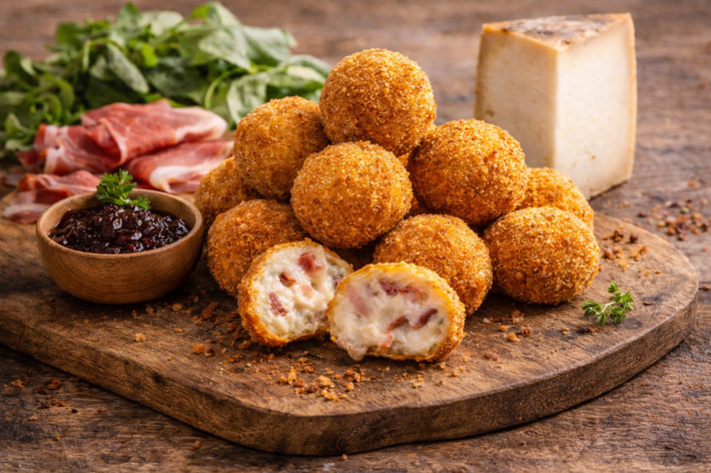 Croquettes croustillantes d’Ossau-Iraty et jambon