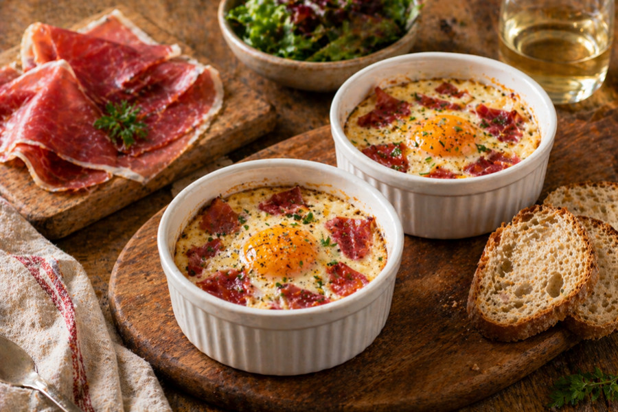 Oeufs cocotte au Jambon de Bayonne IGP