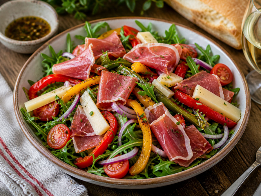 Salade Basque Jambon de Bayonne et poivrons