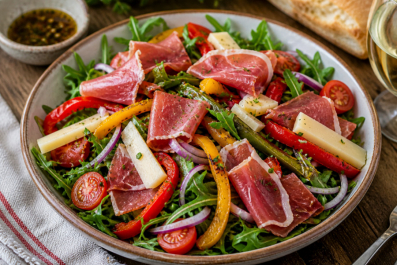 Salade Basque Jambon de Bayonne et poivrons